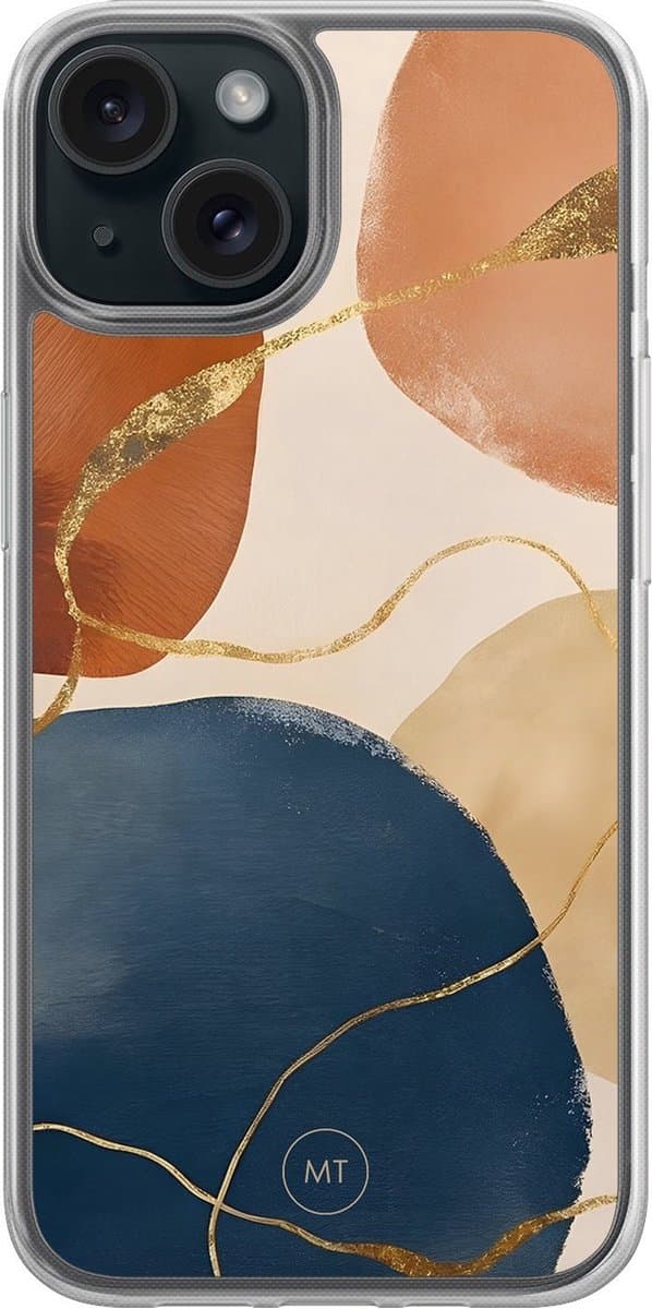 Hybride hoesje geschikt voor iPhone 13 - Abstract harmony - Extra bescherming - Luxe beschermhoes - TPU case - Transparant, Multi - Mooie Telefoonhoesjes