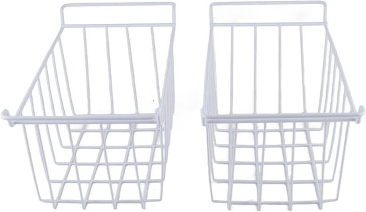 Metalen Mand Organisator voor Vriezer en Koelkast - Set van 2 - Draad Opbergmanden met Handvatten - Keukenkast Organizers - Pantry Opslagbakken - Afmetingen 39x20x20cm