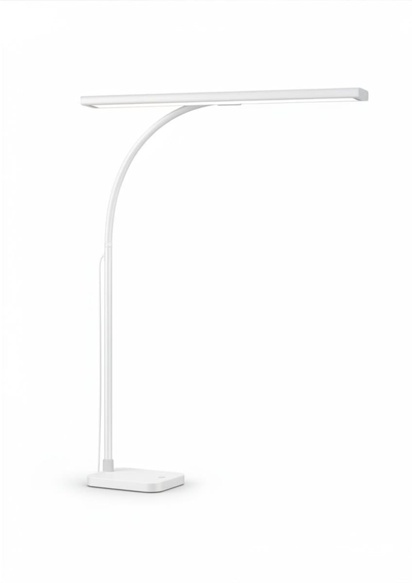 RUX® Bureaulamp LED - Burolamp - Bureaulamp Met Klem - Bureaulamp Kind - Bureaulamp LED Dimbaar - Wit - 42cm x 15cm x 4cm
