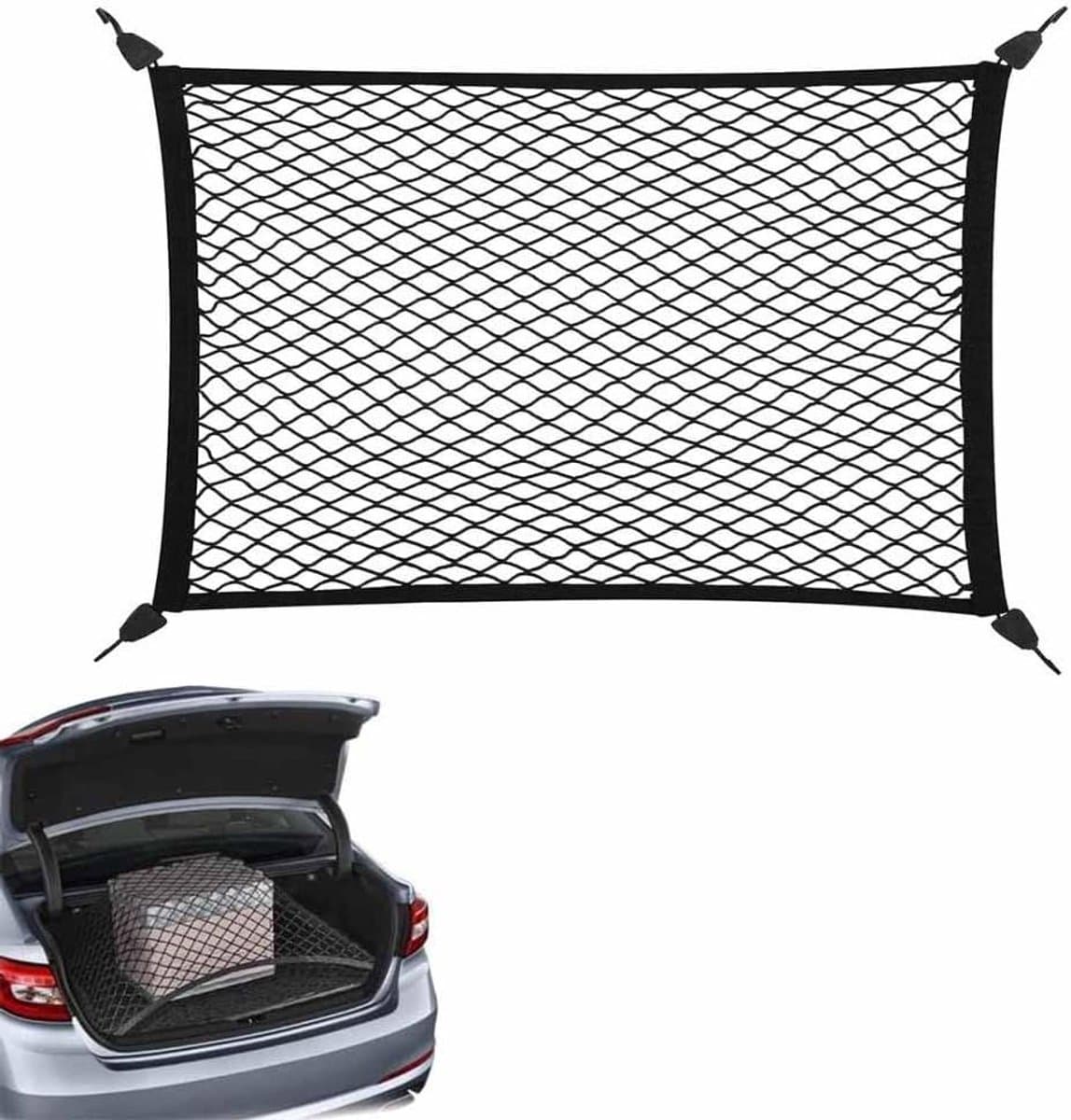 Kofferbaknet - Bagagenet Opbergnet - Auto Organizer - Specifiek Model - 80x60cm - Zwart