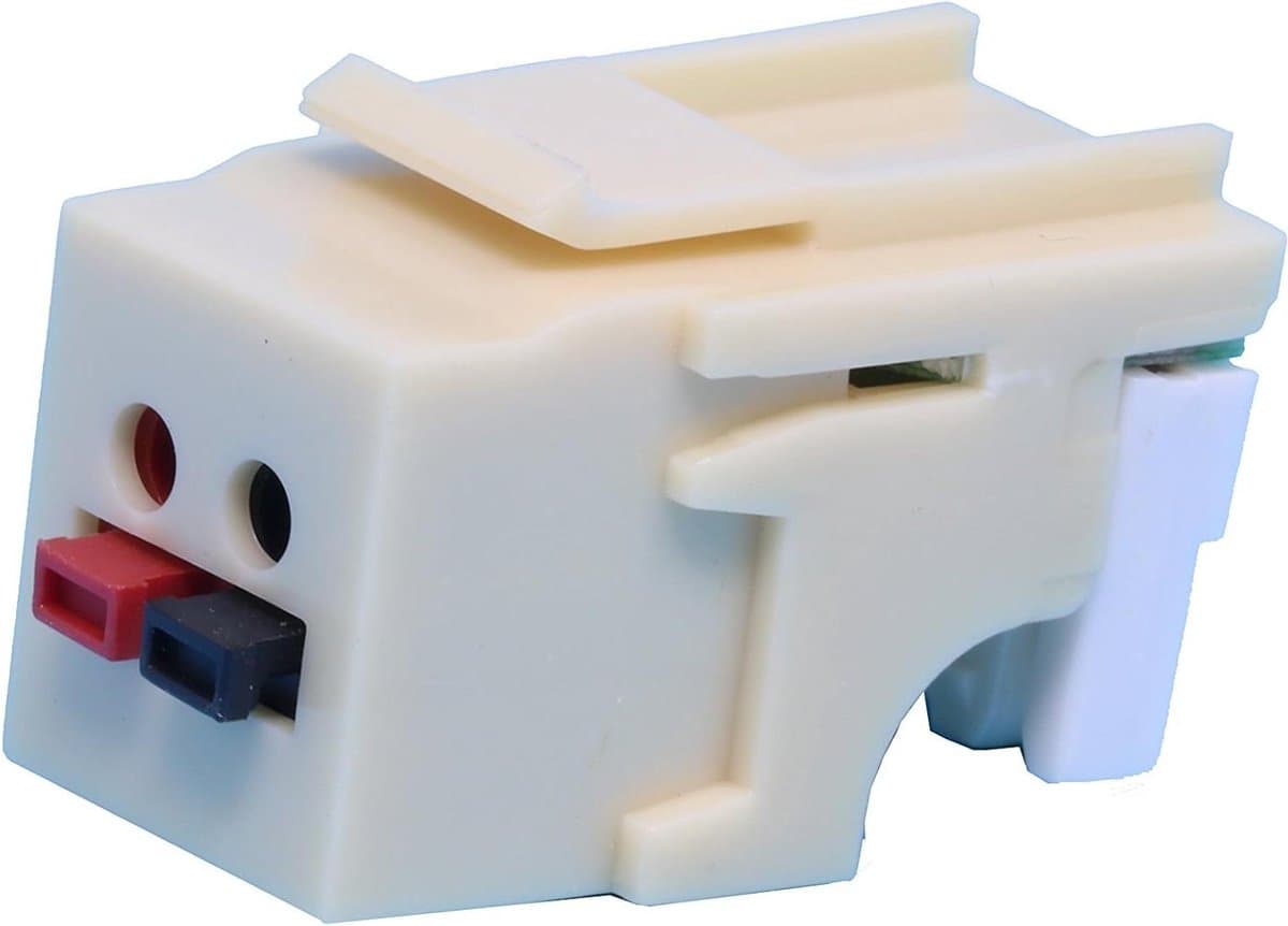 Luidsprekeraansluiting Keystone - Speaker Wall Plate - Audio Aansluiten - Punchdown Aansluitingen - 1 x Keystone - Ivory