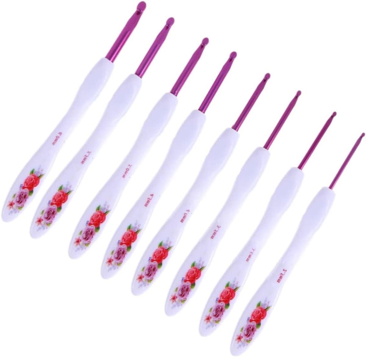 Brei en haakset - Garen set - Hobby projecten maken - Ergonomische handgrepen - 8 maten - Wit