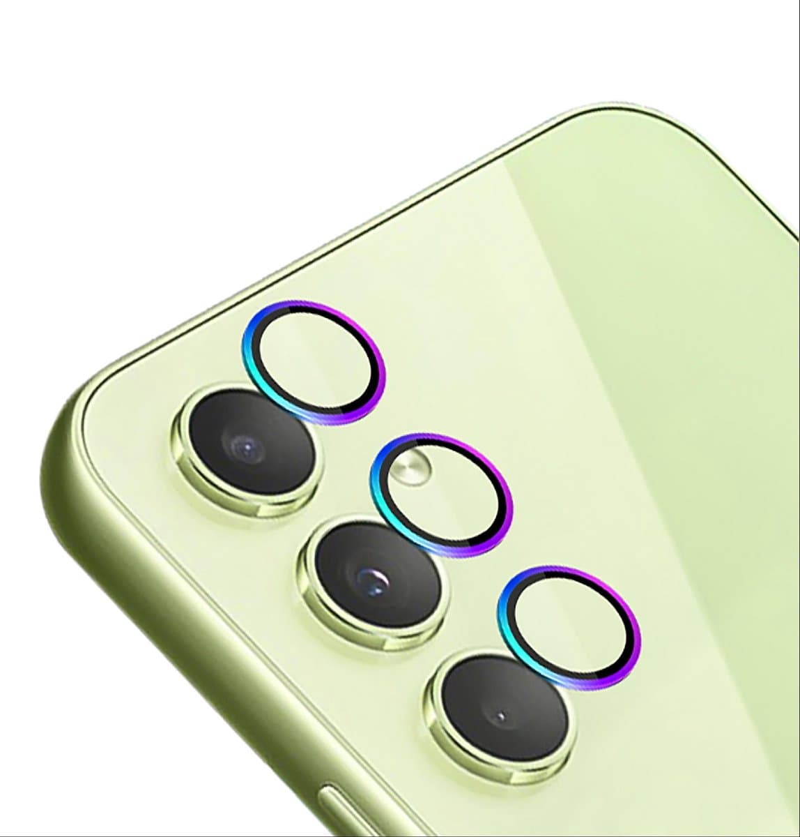 aladdien - Cameralensbeschermer - Dubbele bescherming - Metaal en gehard glas - Kleurrijk - Geschikt voor Samsung Galaxy A25 - Camera protector