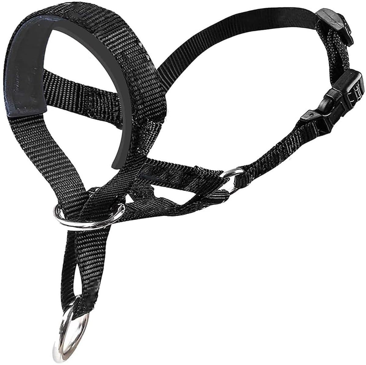 Dailygoods- Hondenhalsband Gewatteerd - Verstelbaar Hoofdharnas - Antitrek Halterkraag - Maat M - Gemakkelijk te Bedienen - Trainen met Traktatie - Hondentuig