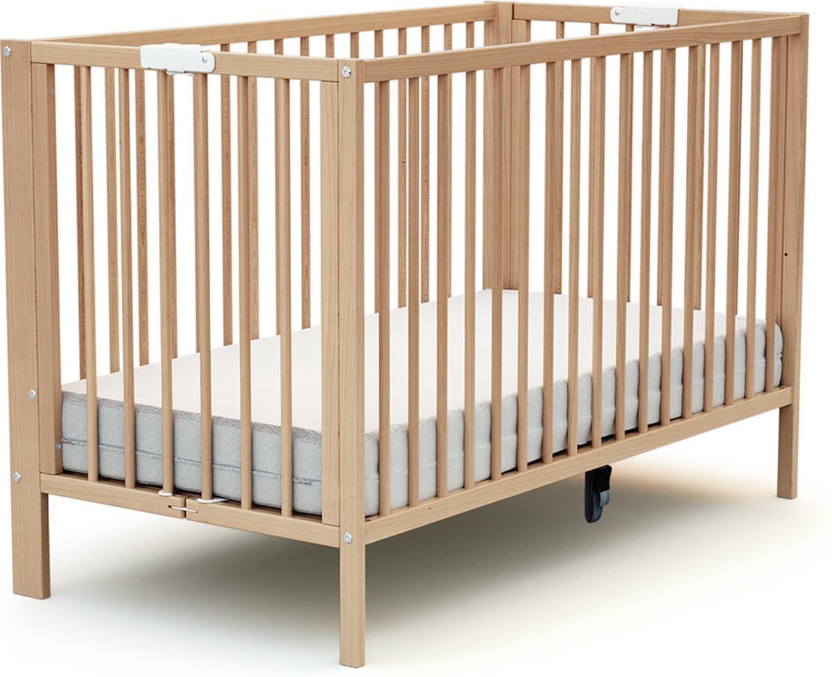 AT4 - Opvouwbaar kinderbed FOLDO in hout Beuken Gelakt 60 x 120 cm