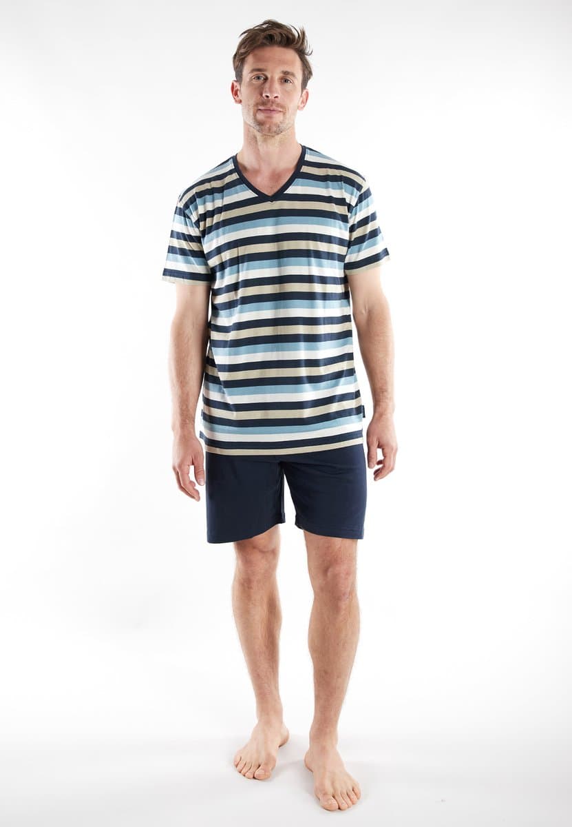 Ceceba pyjama heren - blauw/beige gestreept - 31305/682 - maat 56