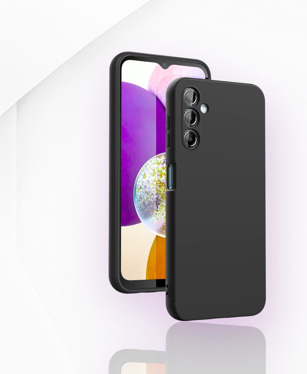 AziLine Zwarte Silicone Case Geschikt voor Samsung Galaxy A14 4G - AziLine Zwarte A14 4G Bescherming Hoesje - Premium Zwarte Backcover geschikt voor Samsung Galaxy A14