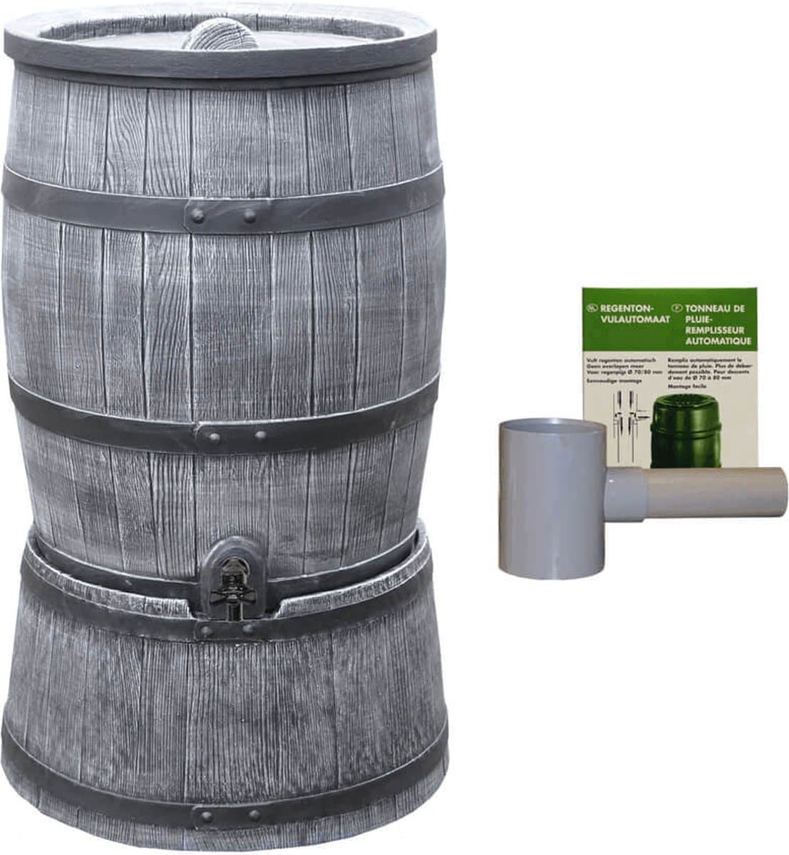 Roto - Regentonset Roto 140 Liter + Voet + Vulautomaat - Grijs