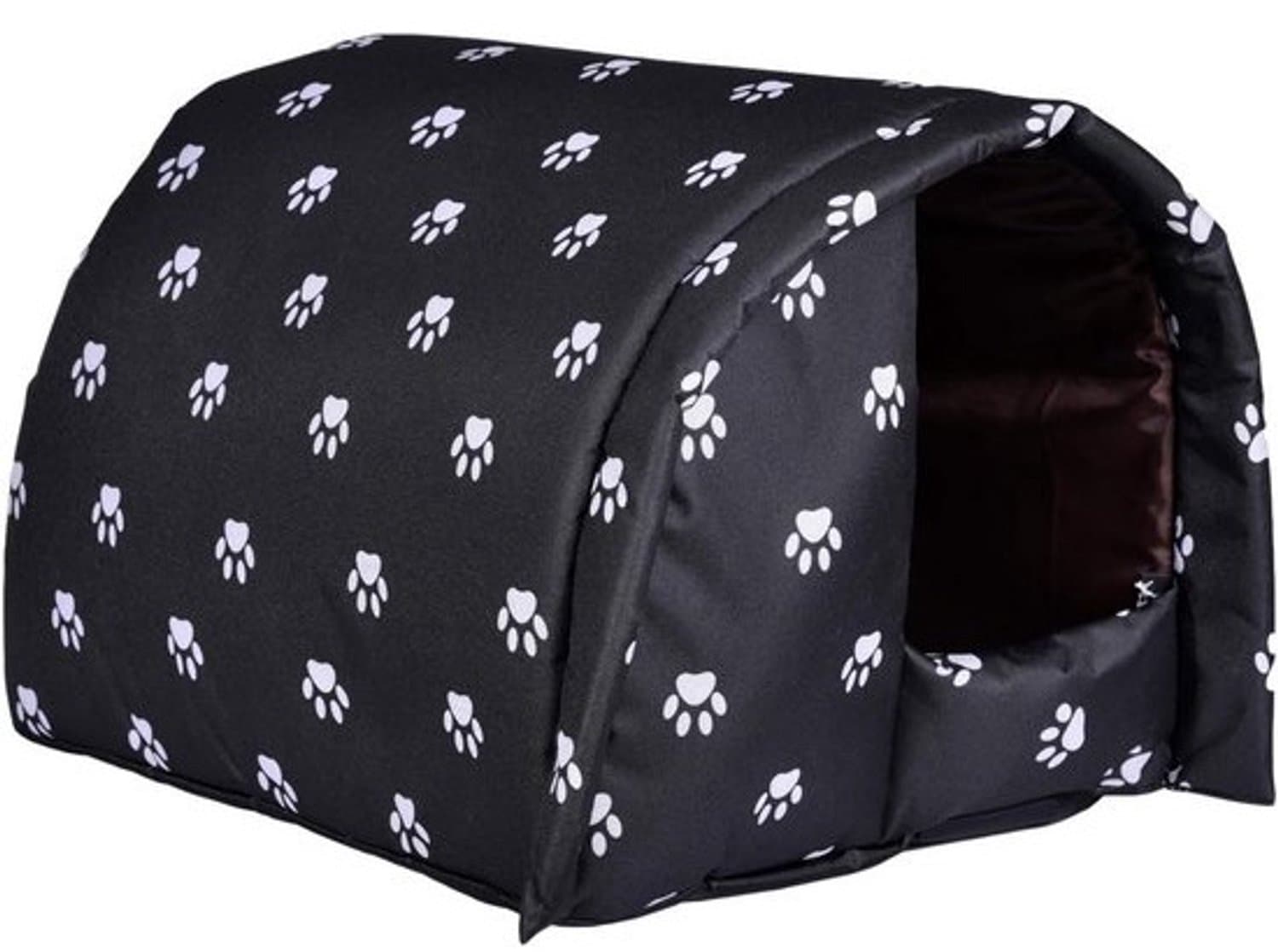 Kattenhuis Waterdicht - Wintertent Kat - Huisdier Warm Houden - Halfgesloten Ontwerp - 32 x 35 x 25 cm - Zwart