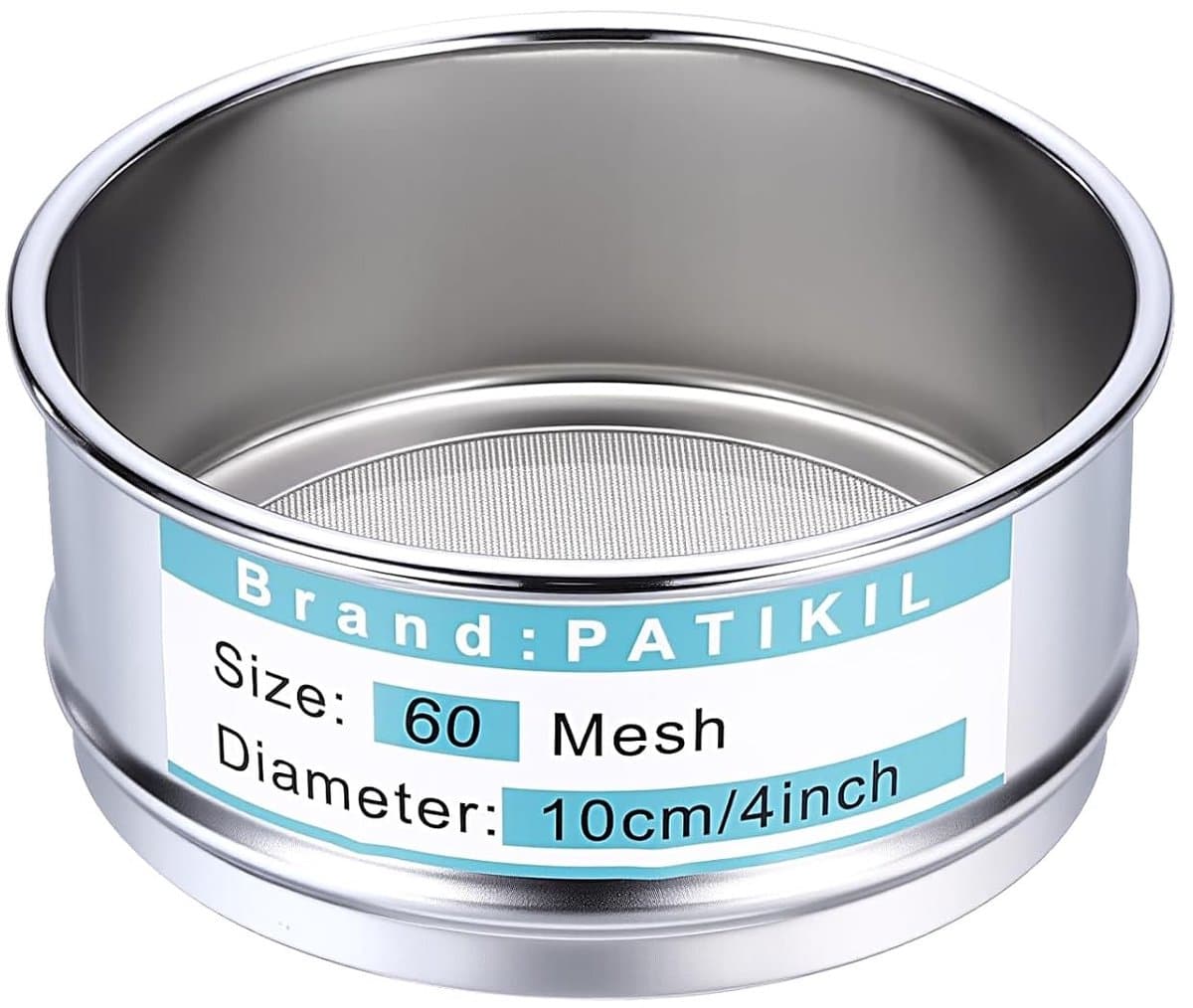 Laboratoriumzeef 10 cm met 60 mesh 0.2 mm, gemaakt van 304 roestvrij staal voor nauwkeurige filtratie