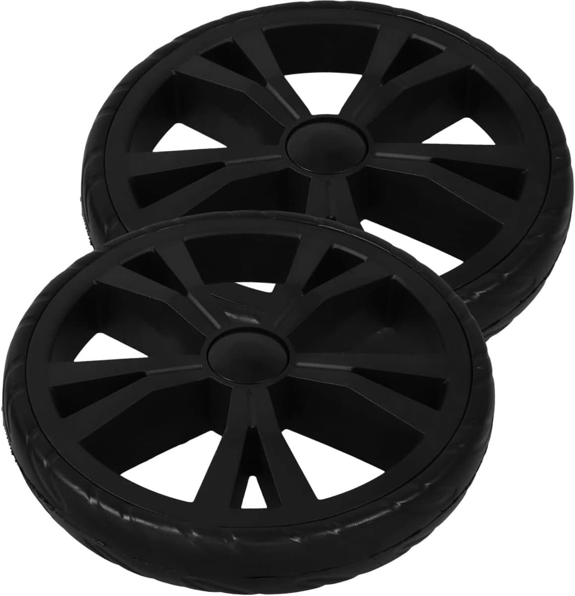 2 stuks reservewielen voor winkelwagen, 20 x 20 x 3 cm, robuuste kunststof wielen voor traptreden, gemakkelijk te monteren, universeel voor winkelwagen, trolley, rolstoel, kinderwagen