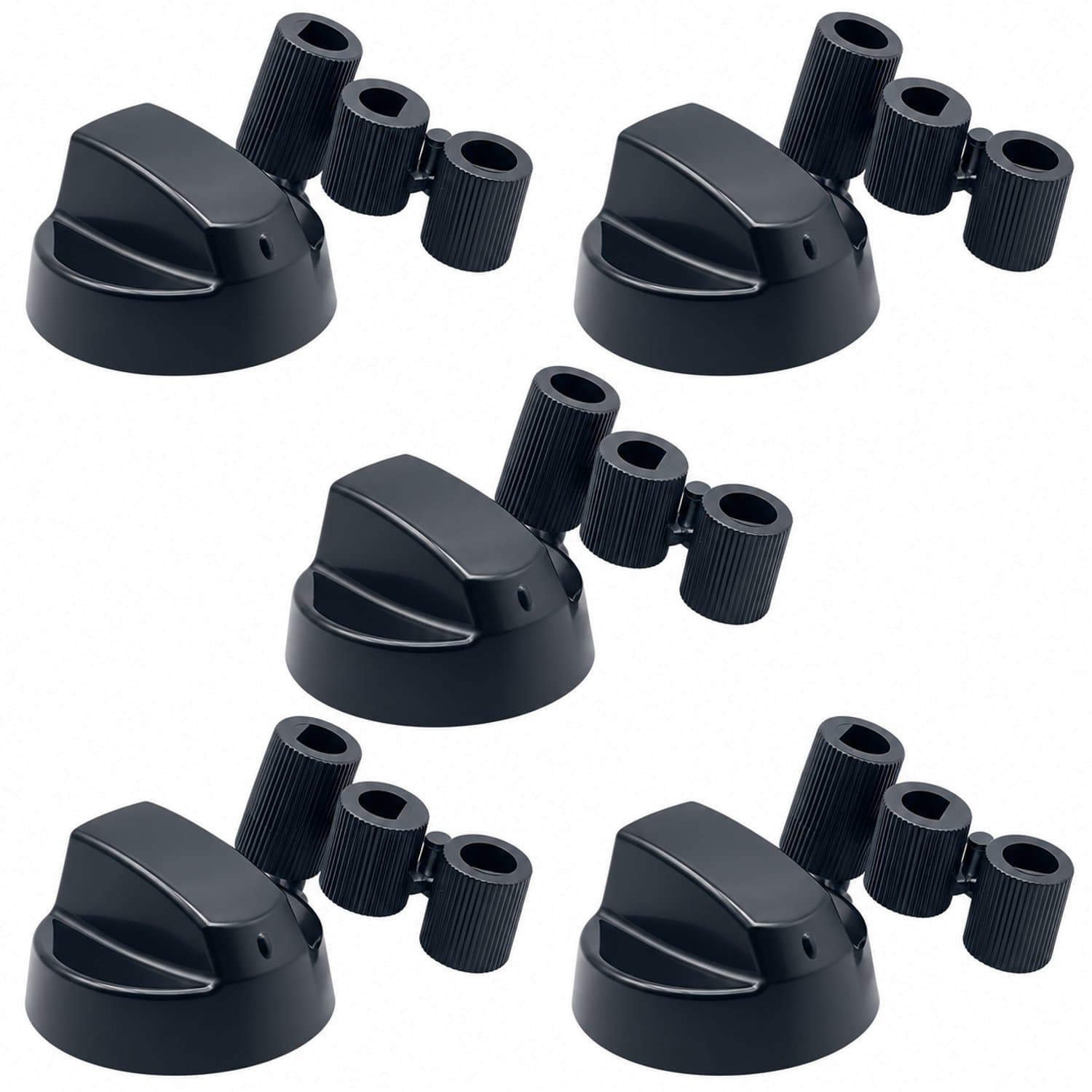 Fixem - universele gasfornuis kookplaat oven knoppen set 5 stuks zwart
