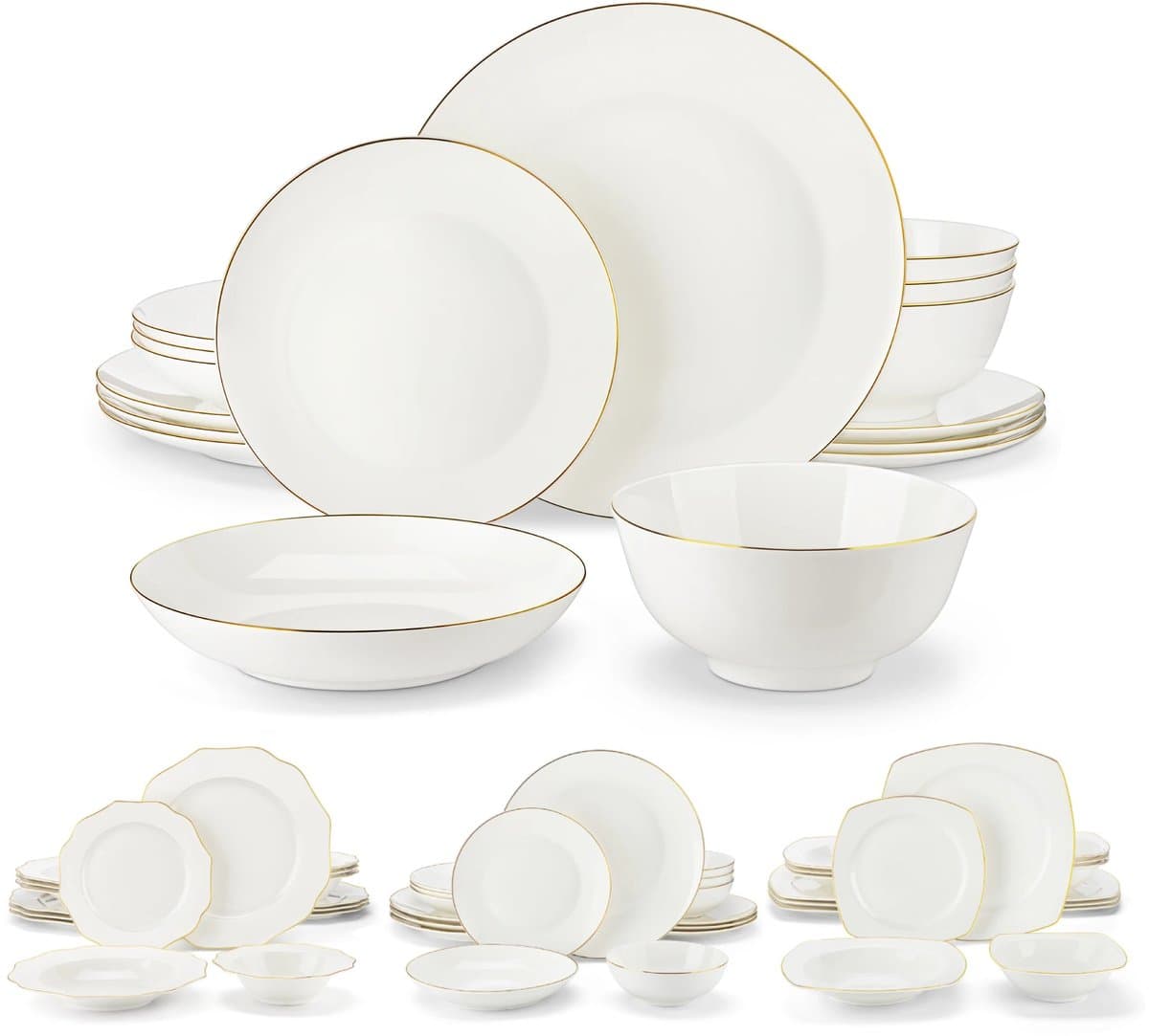 Brandistry - Servies - Servies Set - Servies Set 32 Stuks - Diner Servies Set - Borden En Kommen - 32 Stuks - 8 Personen - Wit