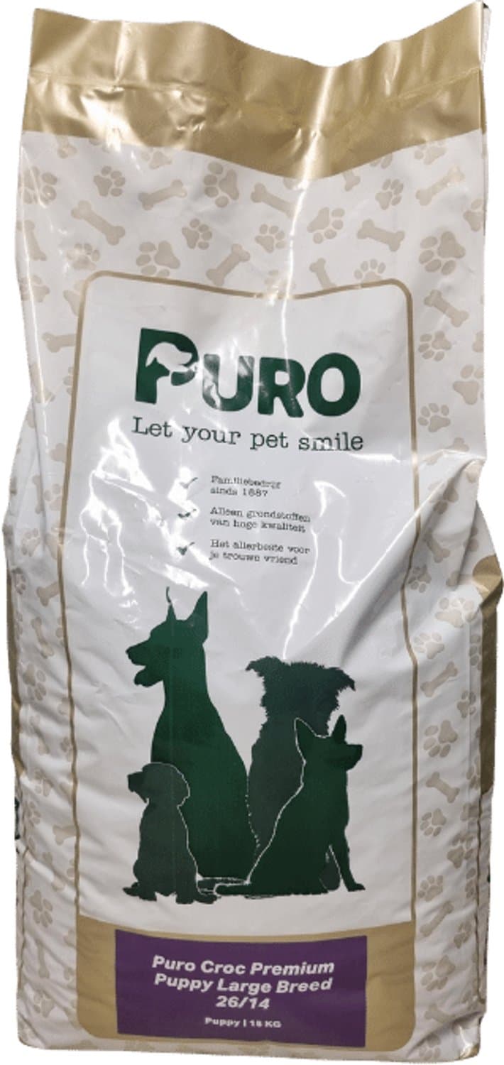 Puro Croc Premium - Puppy Large Breed 26/14 - Krokante hondenbrokken - 15 kg