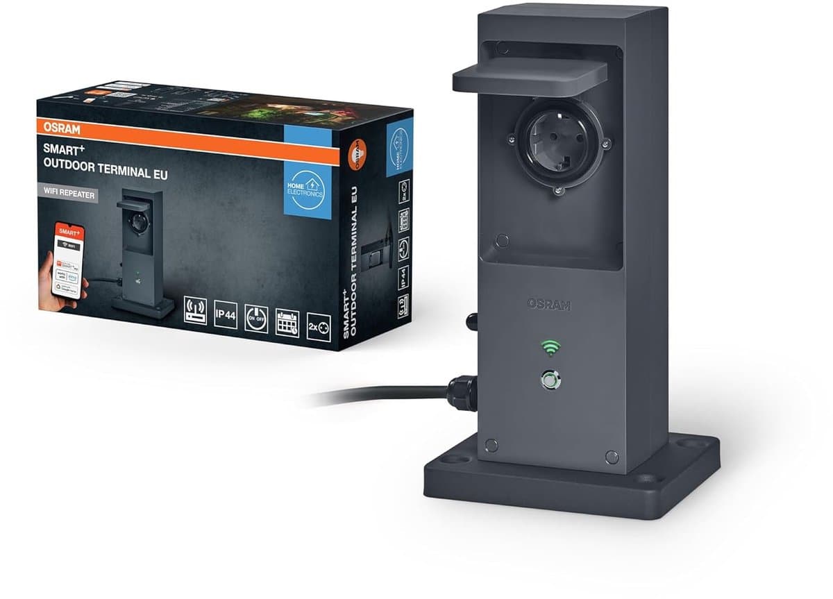 Smart WiFi Terminal - Buitenstopcontact Repeater - Wifi Uitbreiden - Geïntegreerde Repeater - 2 Stopcontacten - Wit