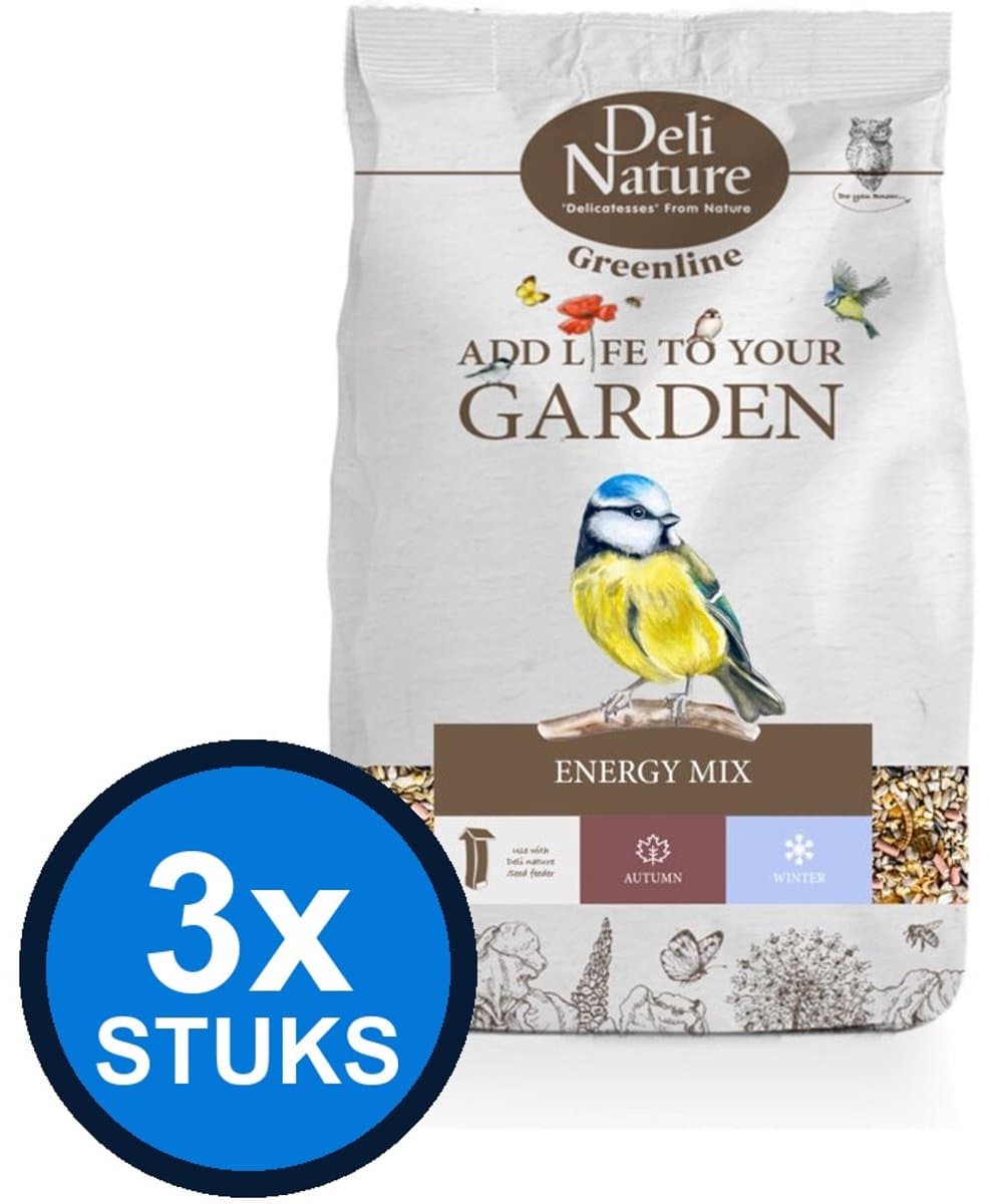 3x Deli Nature - Greenline energy mix 2kg - Vogelvoer - 2 kg
