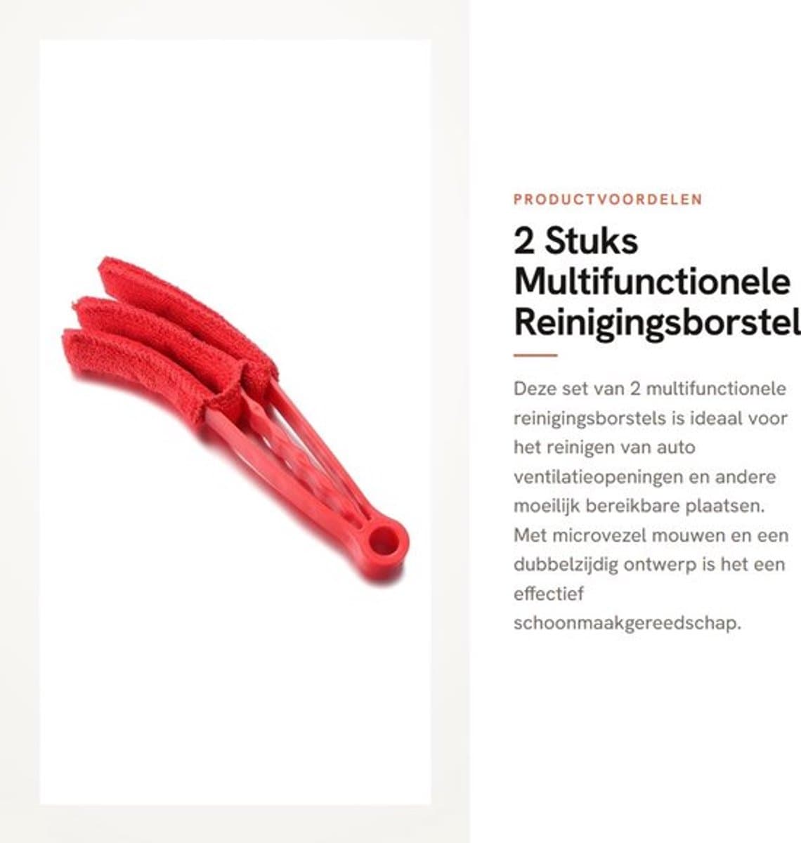 2 Stuks Multifunctionele Reinigingsborstel voor Auto Ventilatie
