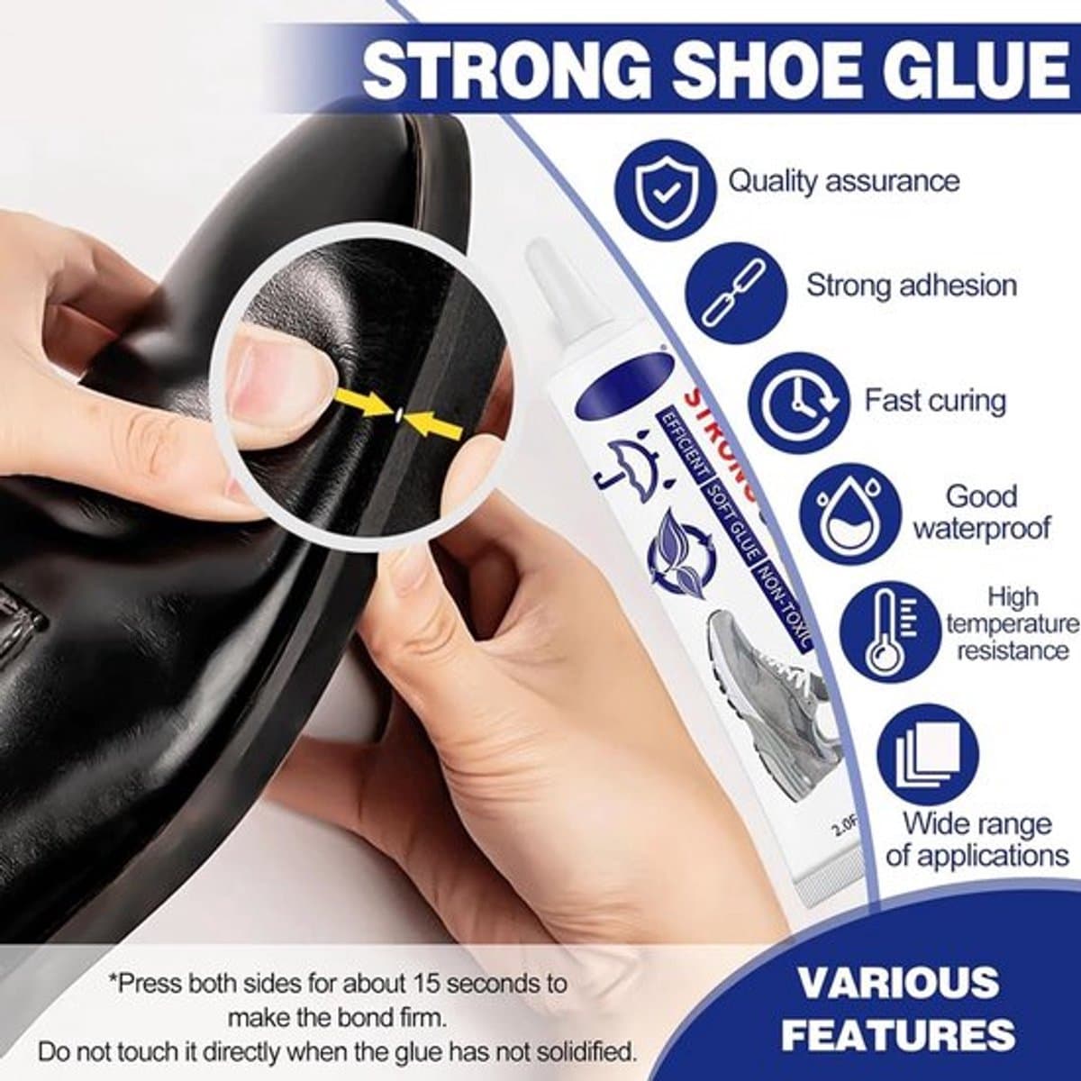 Schoenlijm extra sterk waterdicht, schoenlijm, universele lijm, leerlijm, textillims, gietlijm, voor schoenen, sportschoenen, leren schoenen, laarzen, sandalen (6.0FL.OZ/meest populaire)