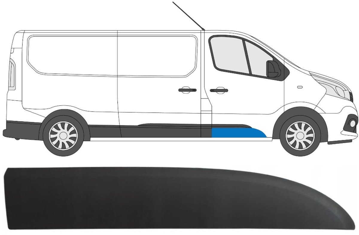 Voordeur sierlijst voor Nissan NV300 2016- / Rechts