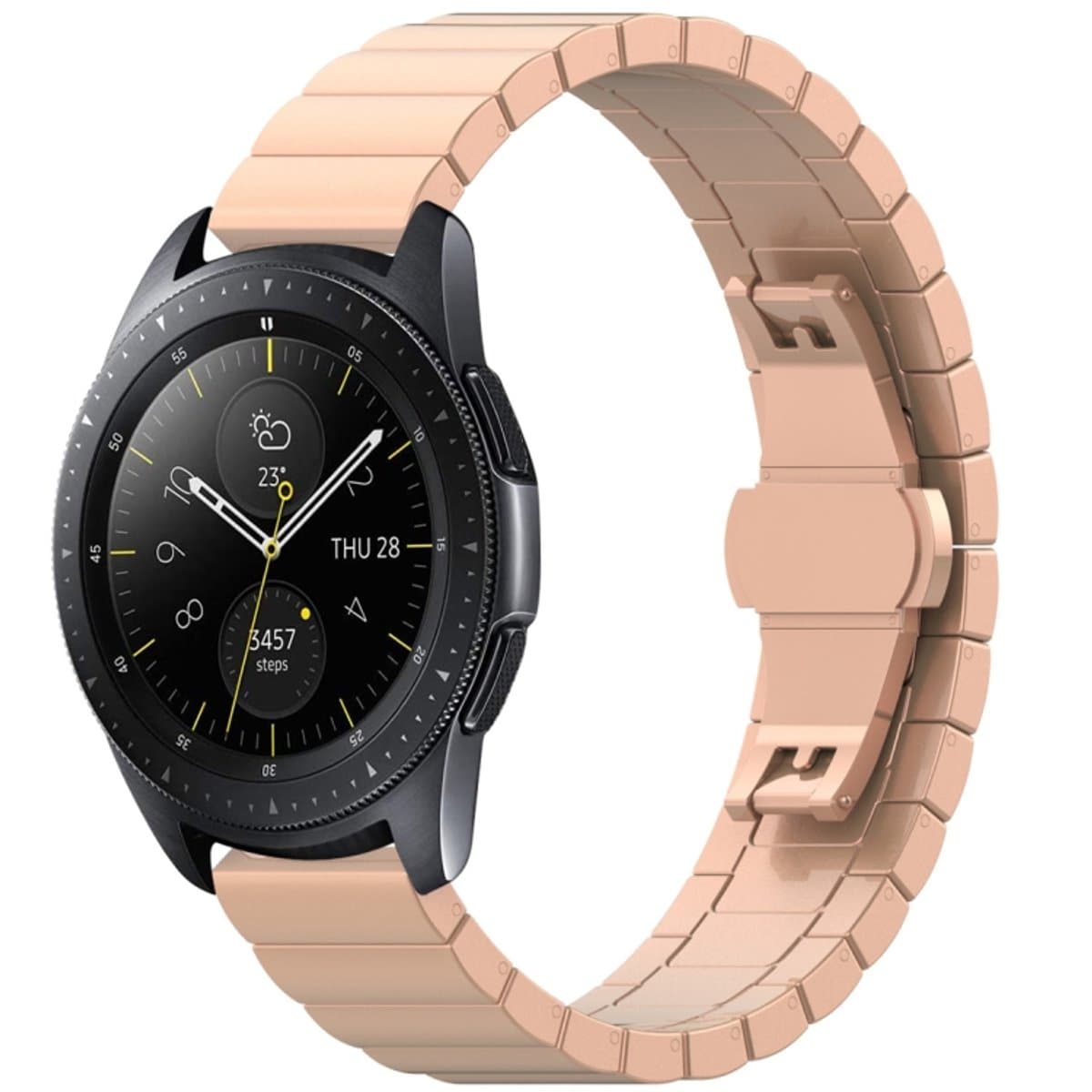 Voor Galaxy Watch 42 mm roestvrijstalen gesp met gesp (roségoud)