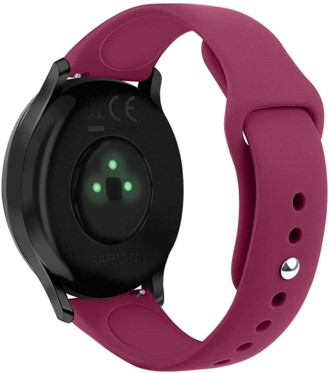 Voor Garmin Vivoactive 3 / Vivomove HR effen kleur omgekeerde gesp siliconen band, maat: groot formaat (wijnrood)