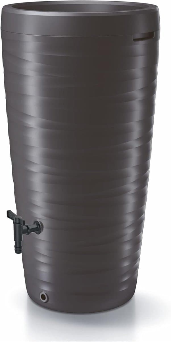 Allvia® Waterton - Regenton - Watertank - 240 L Regenton met Waterkraan - met Plantenbakdeksel van Kunststof - Zwart - 57cm x 115cm x 57cm