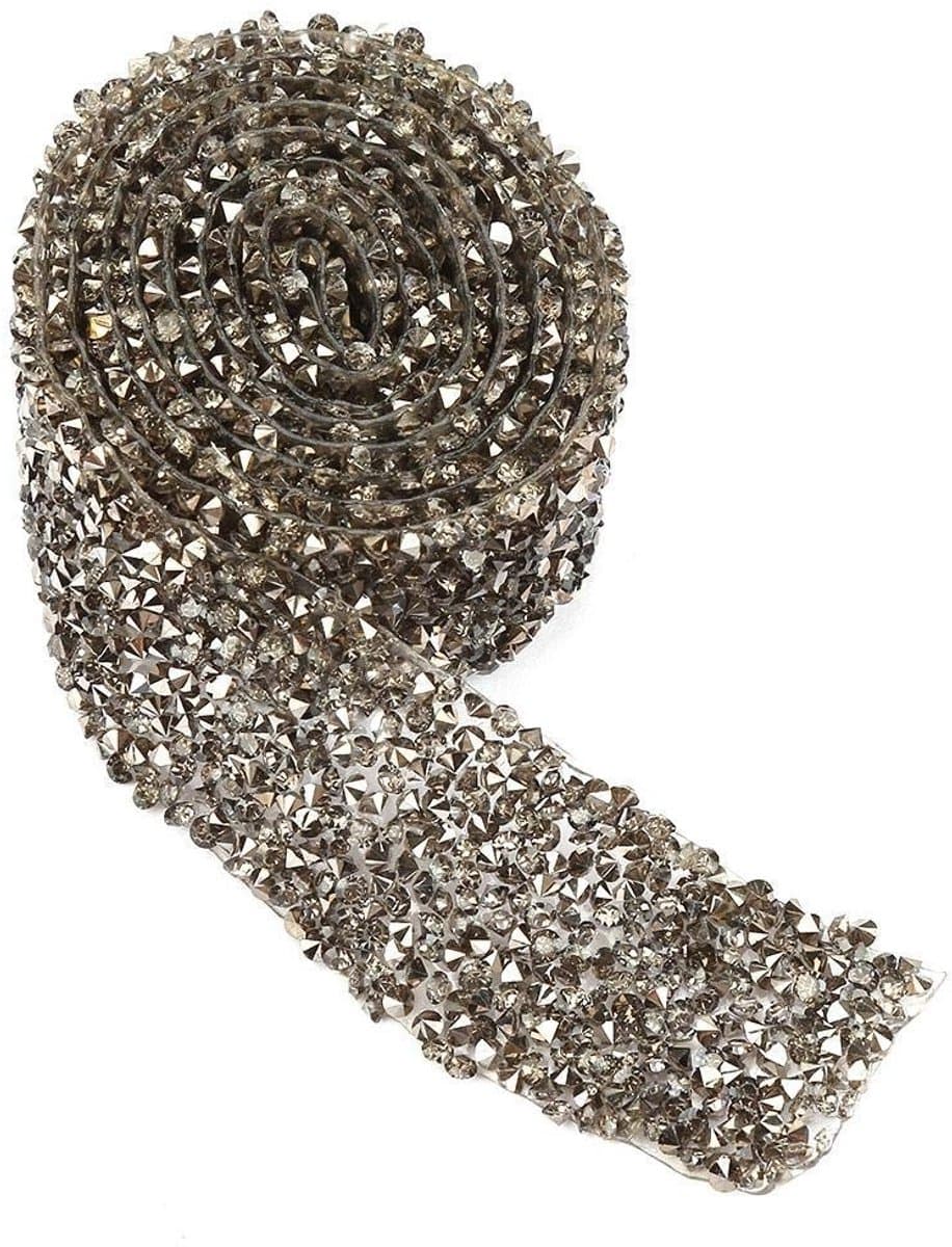 Dailygoods- Mesh Lint 3 cm Breed - Decoratie Lint - Bruiloft - Prom Jurken - Riem - Haar Clip - Transparant Grijs - Decoratielint