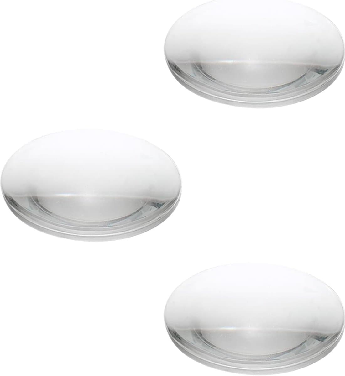 Diameter 48 mm platte convexe lens, 3 stuks, hoogte 10 mm, convexe optische lens, acryl, led, met rand voor zaklamp, autolamp, transparant