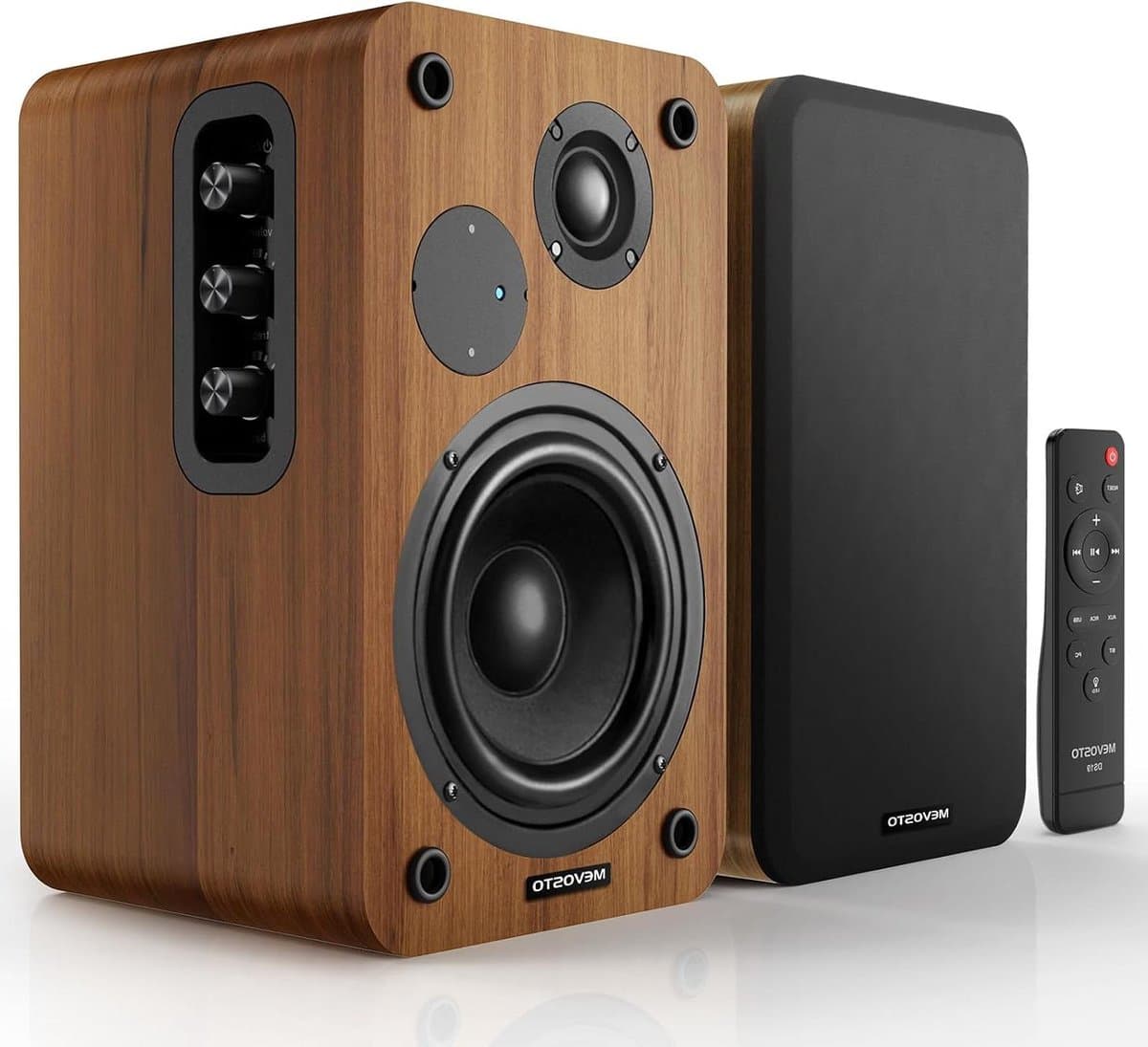 Boekenplank Speakers - Studiomonitors - Muziek Luisteren - 36W RMS Vermogen - 5 Inch Woofer - Houtkleurig