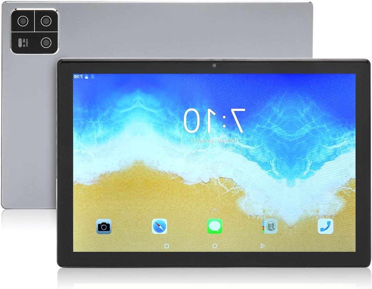 10 Inch Tablet - Android Tablet HD Tablet - Thuisgebruik en Werk - IPS HD Scherm - 128GB Opslag - Zilver