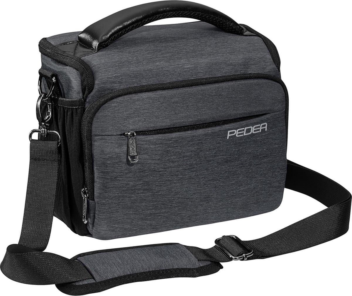 PEDEA Cameratas NOBLE - Fototas - Regenhoes - Accessoirevakken - Grijs