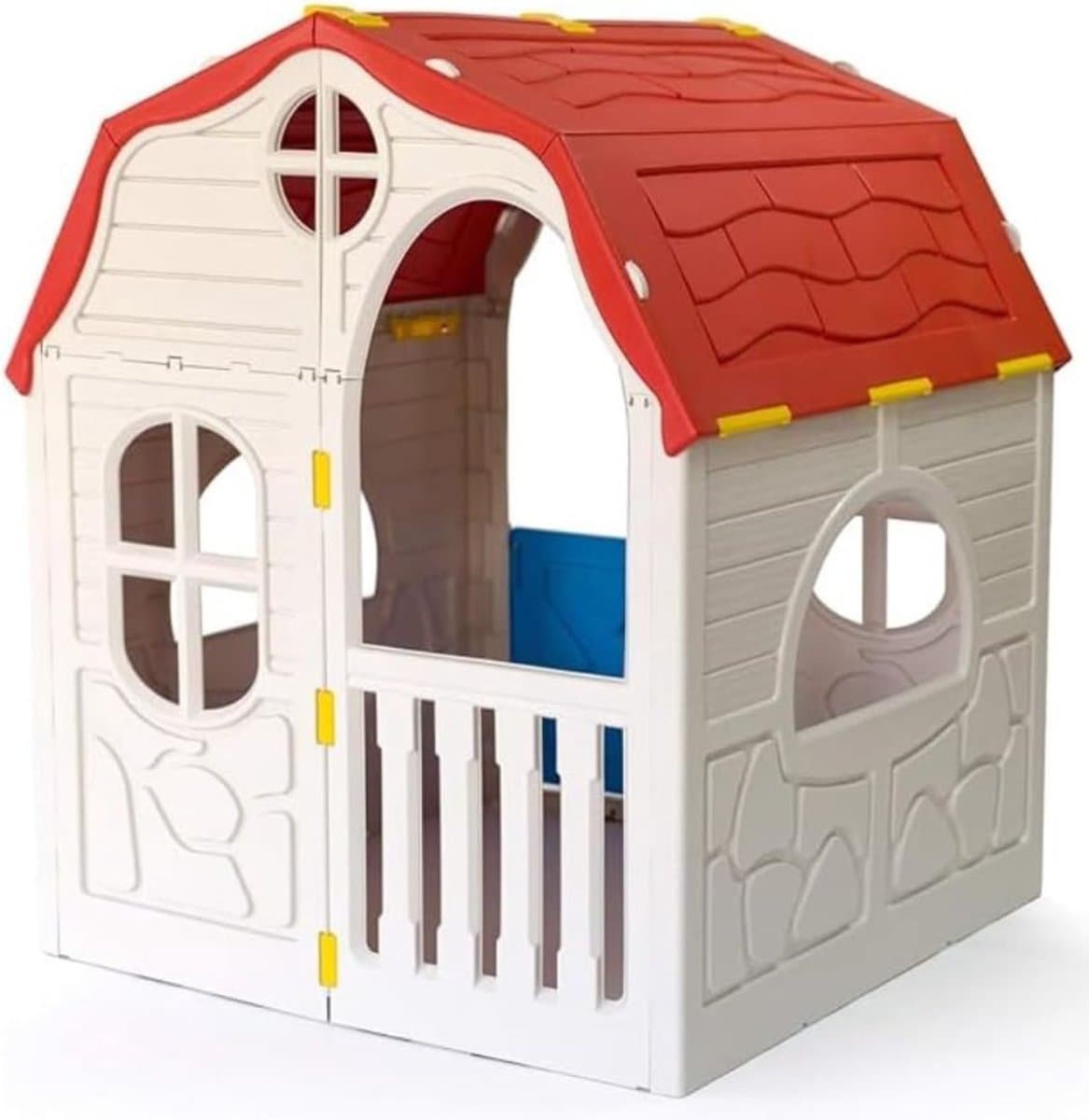 MKSS® Speelhuisje voor Buiten - Buitenspeelgoed Jongens en Meisjes - Speelhuisjes - Speelhuis - Wit met Rood dak