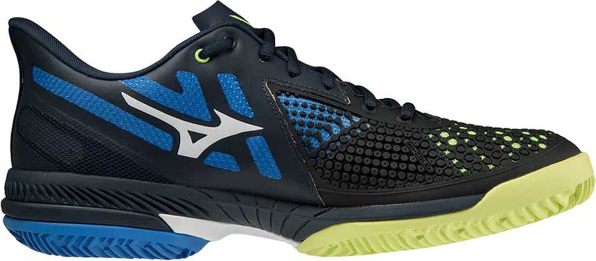 Mizuno Tennisschoen Padelschoen Wave Exceed Tour 5 CC Heren Zwart Blauw Geel