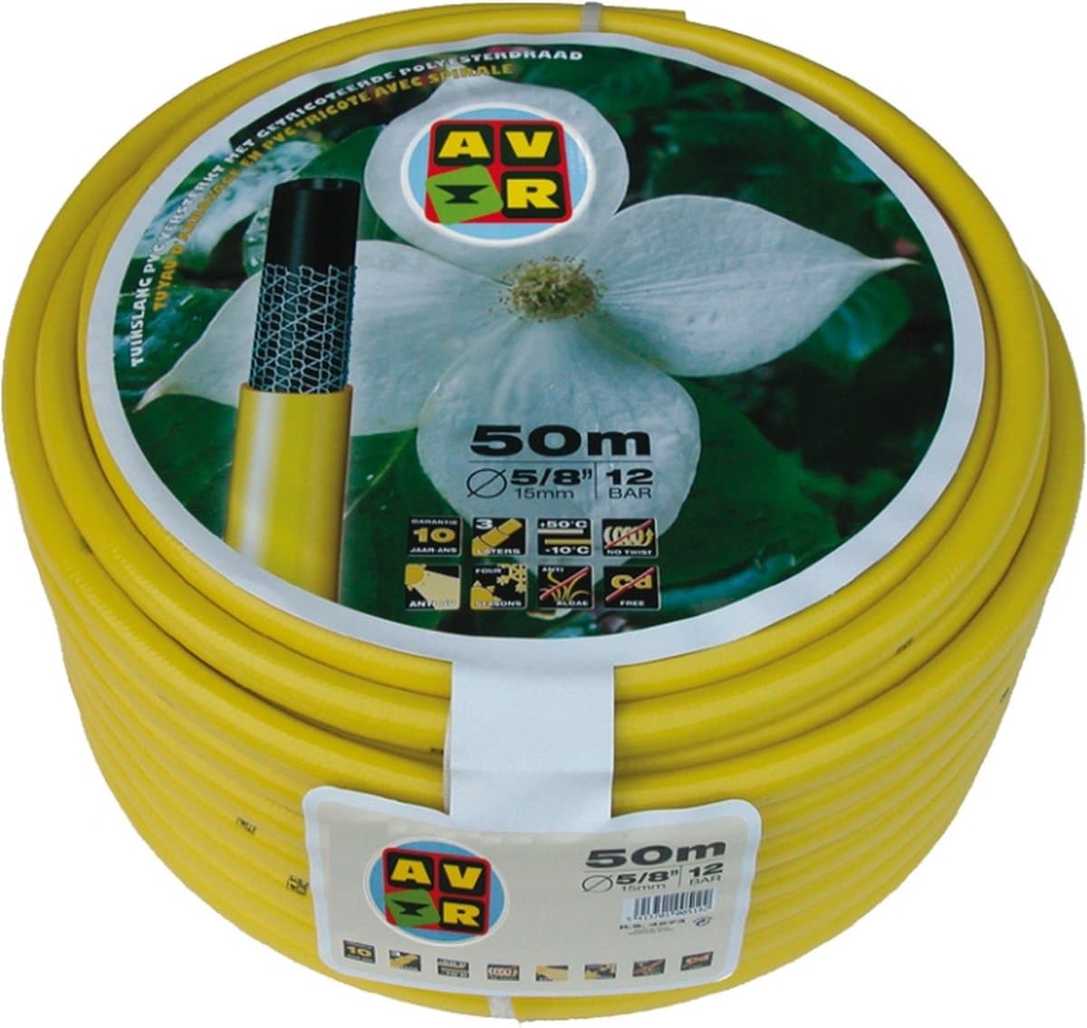 Talen Tools - Tuinslang - Getricoteerd - High Twist Resistant - 1 inch - 25 meter - Geel