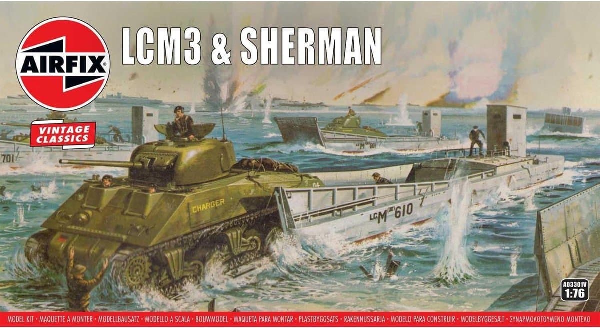 Airfix Modelbouwpakket Militaire voertuigen - 03301V LCM3 - Sherman Plastic - 1:76 - Modelbouw