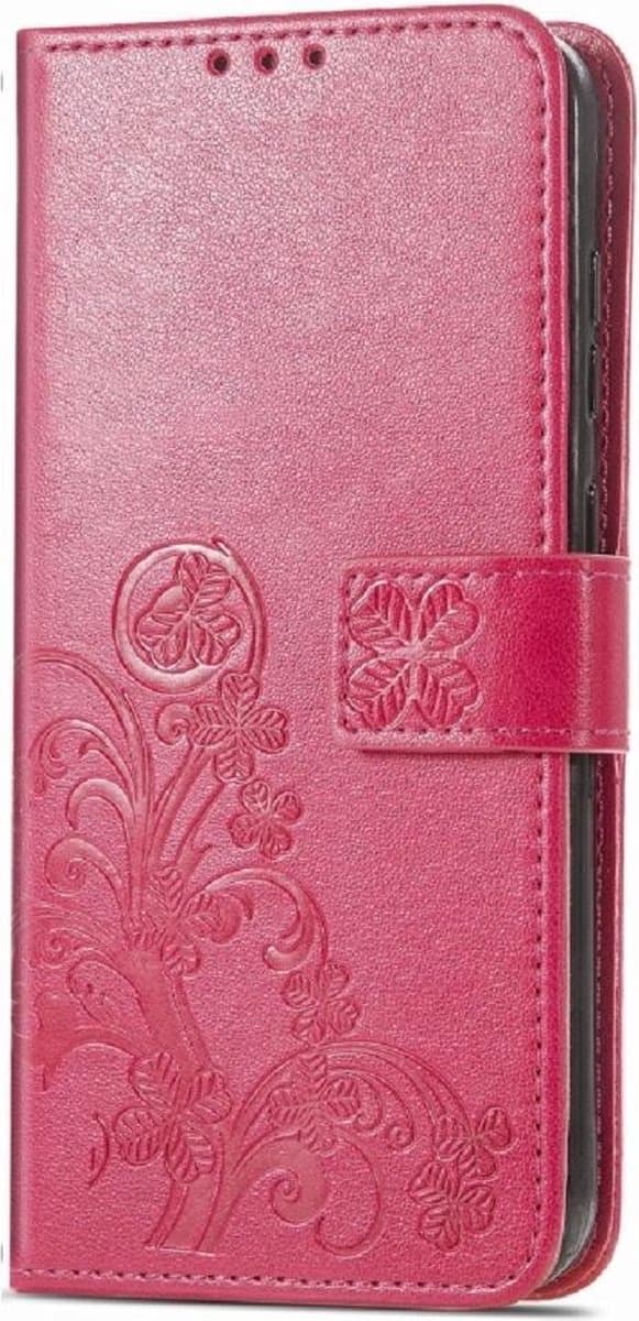 Klavertje vier rood agenda wallet case hoesje Motorola Moto G30 / G20 / G10