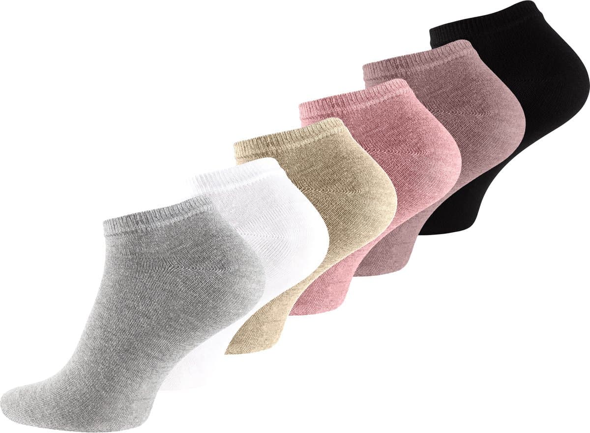 BAMBOE Enkelsokken Heren, Sneakersokken, Unisex, 6 paar - Mix 35/40
