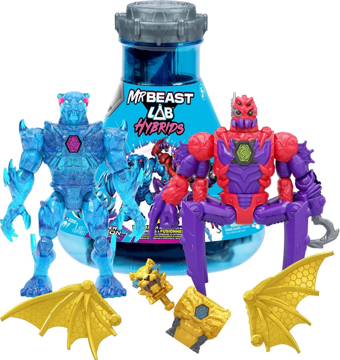 MrBeast Lab Hybrids - Hyper Fusion Serie Multipack – Experimenteer en creëer 2 mix & match Actiefiguren