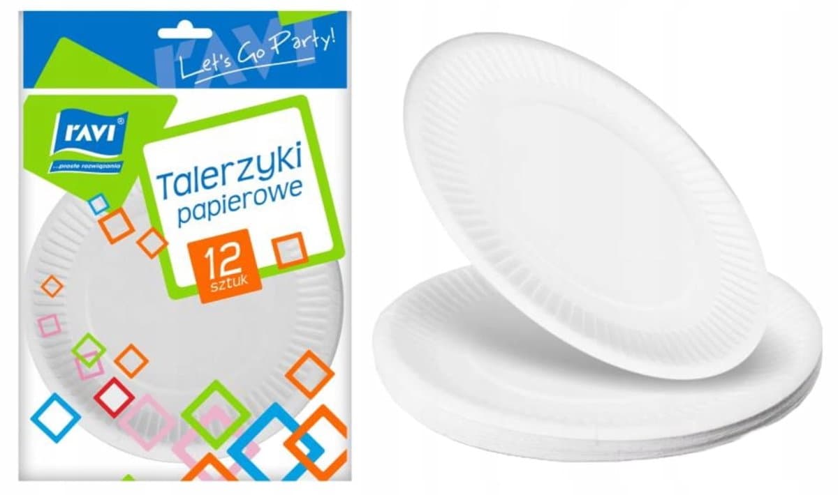 Ravi - Ronde Papieren Bordjes - 18 cm - 12 stuks - Wit - Grill