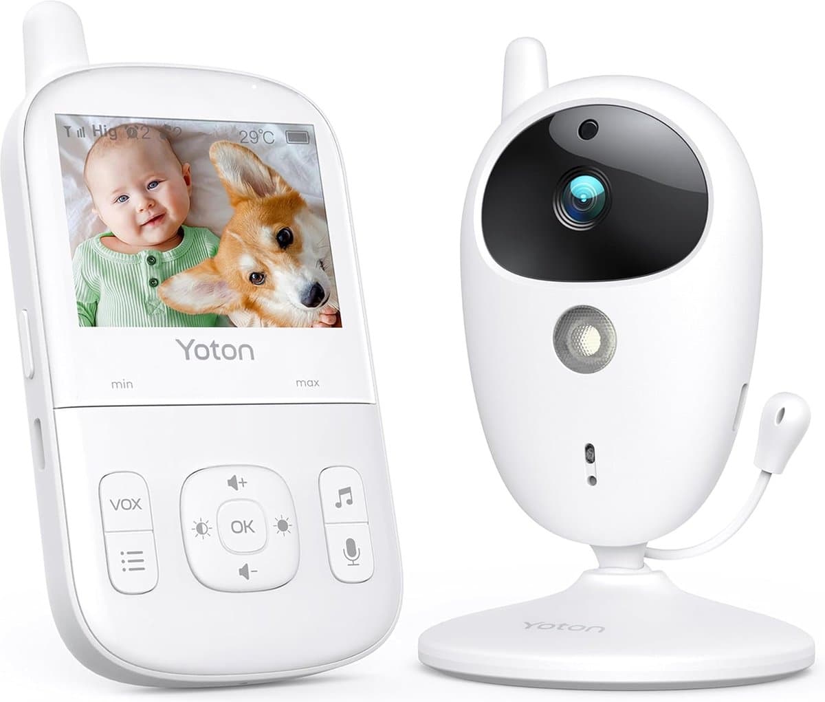 YOTON YB04 Babyfoon met Camera 2,7" - 1000 mAh Batterij - Infrarood Nachtzicht - Wekker - VOX-functie - 8 Slaapliedjes