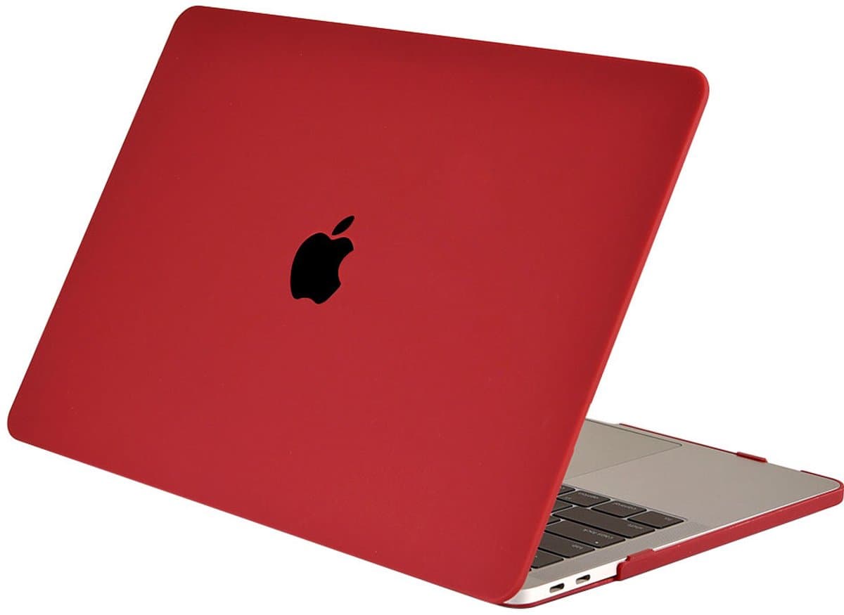 Lunso Geschikt voor MacBook Pro 15 inch (2016-2020) cover hoes - case - Sand Mat Bordeaux Rood