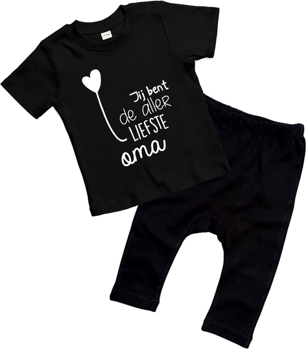 Babyset - Jij bent de allerliefste oma - Maat 74/80 - 6- 12 maanden - Zwart