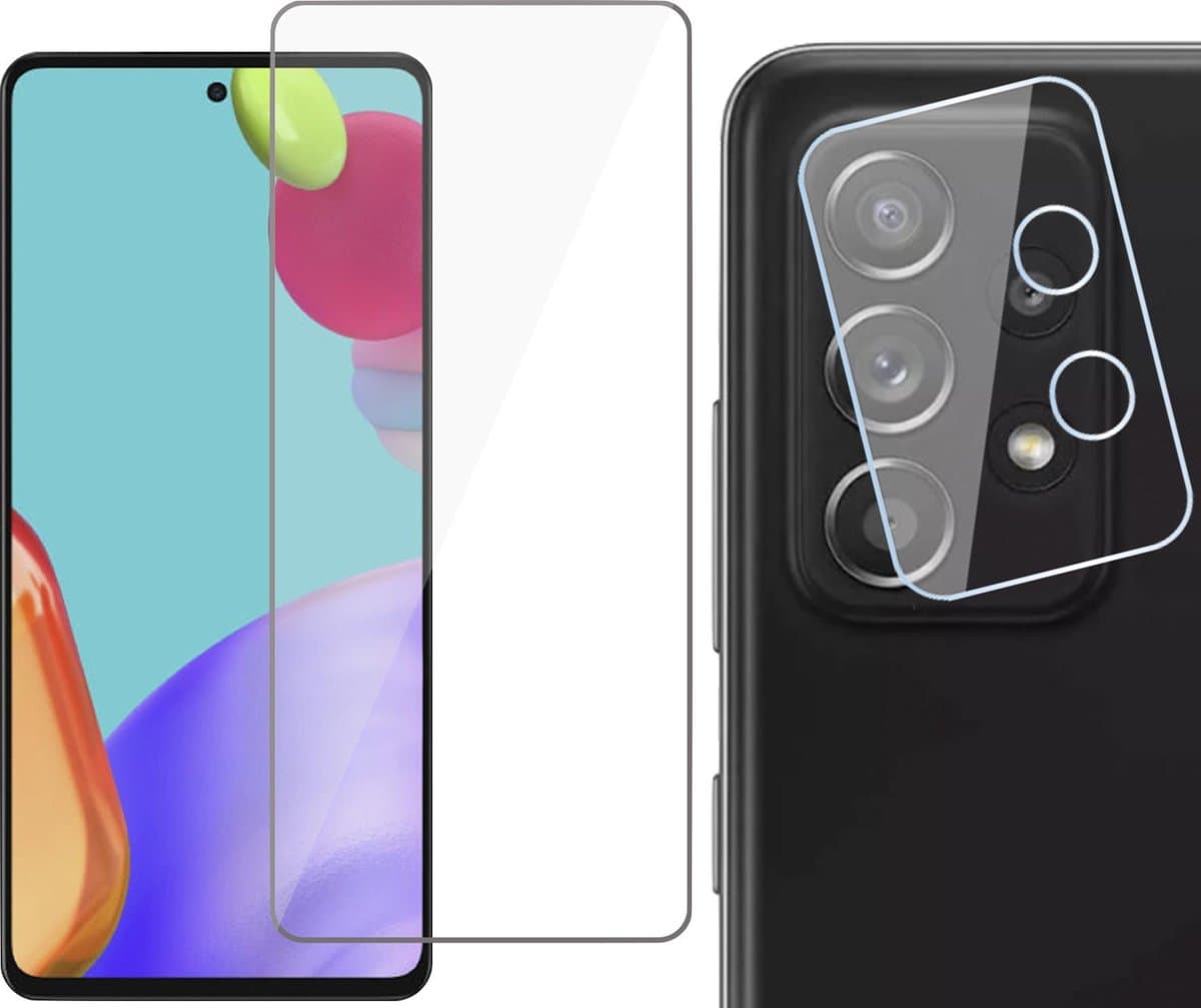 Screenprotector geschikt voor Samsung Galaxy A52 / A52s - Camera Screen Protector Glas
