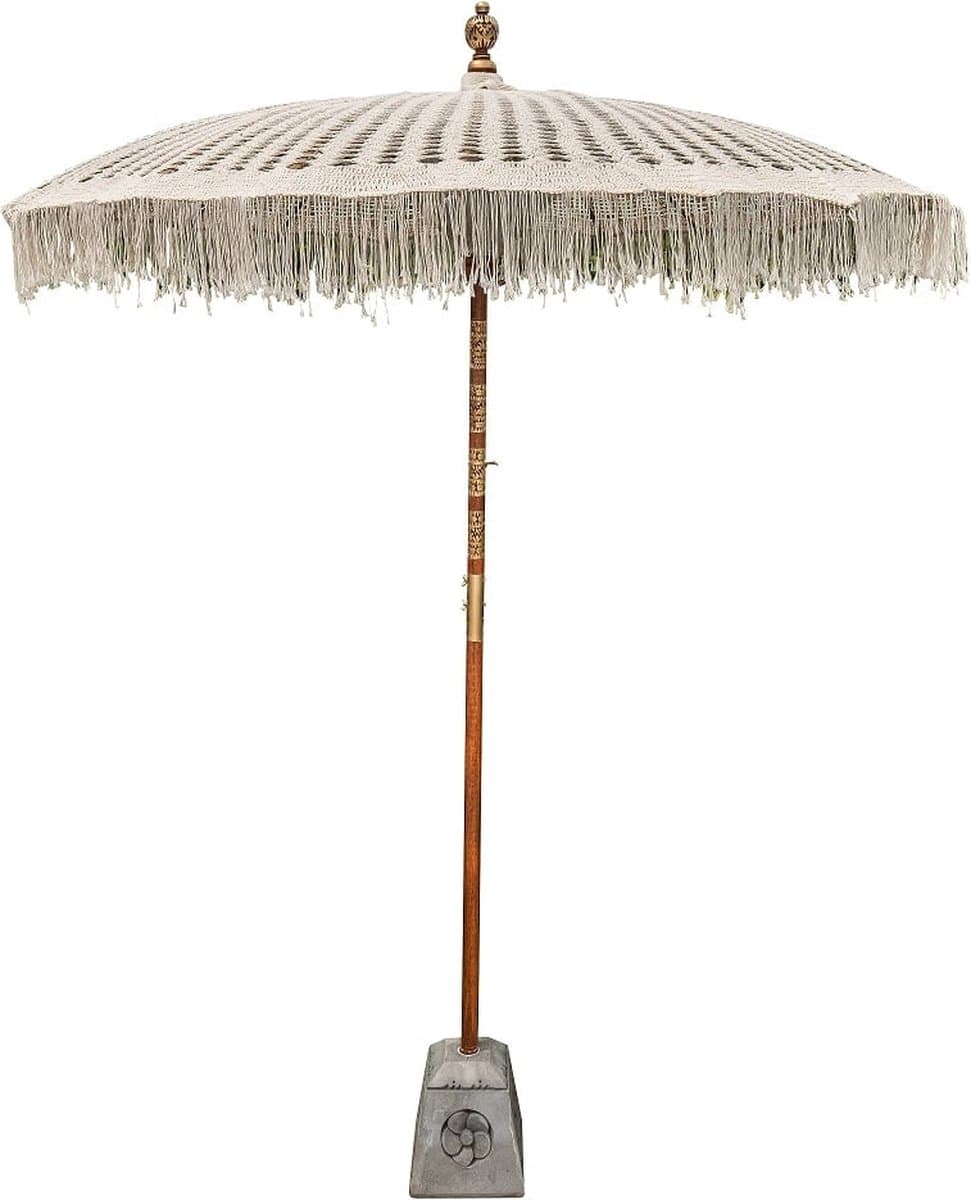 Bali parasol macrame - créme - 250 cm