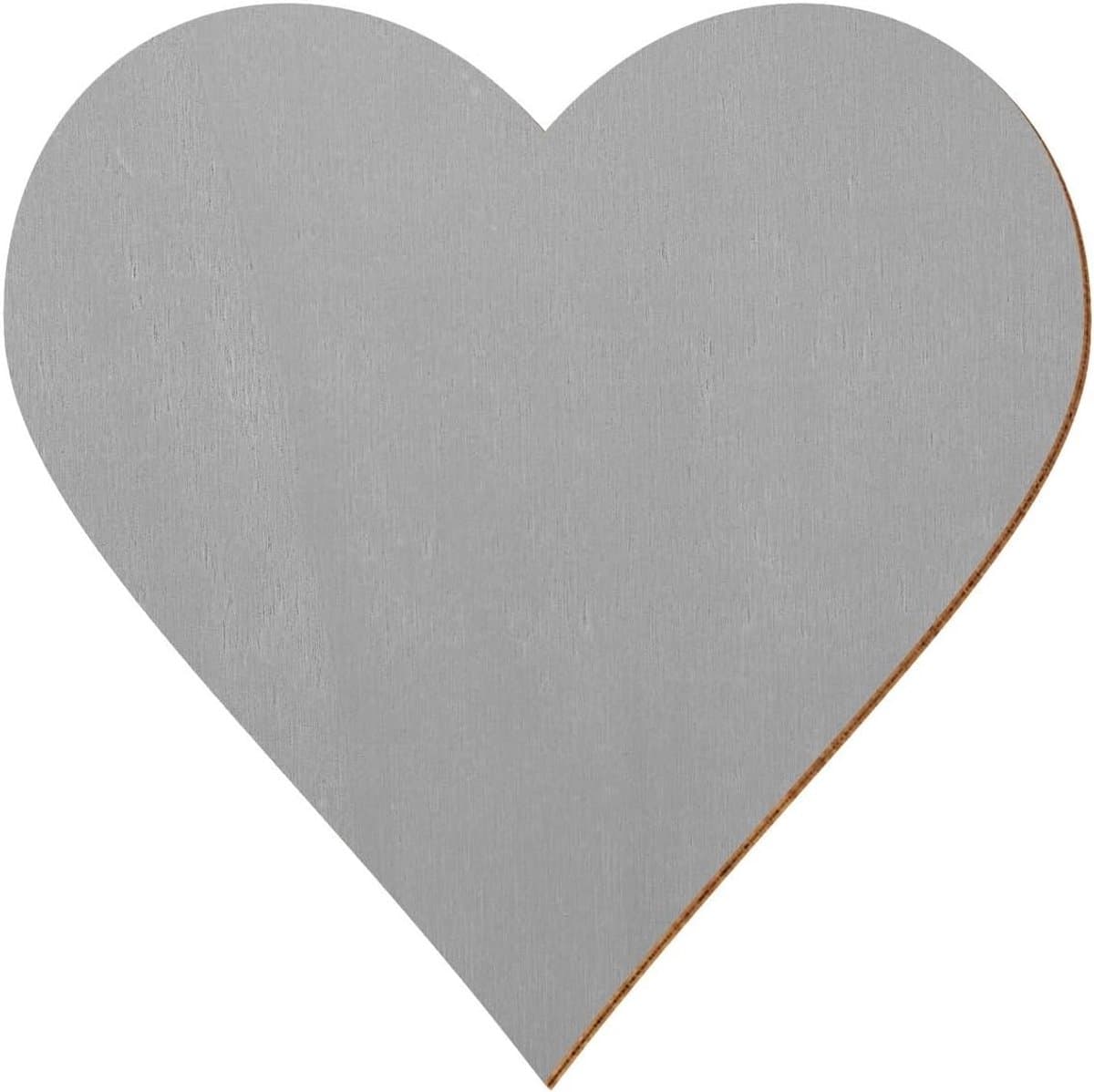 Grijze houten harten voor decoratie en knutselen, 5-40 cm