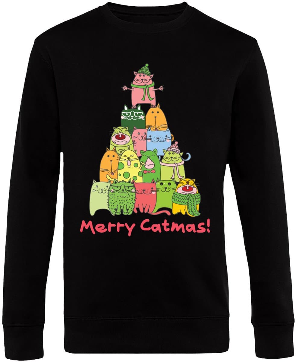 Merry Catmas Trui - unisex - kersttrui - kat - poes - huisdier - kerstpull - sweater