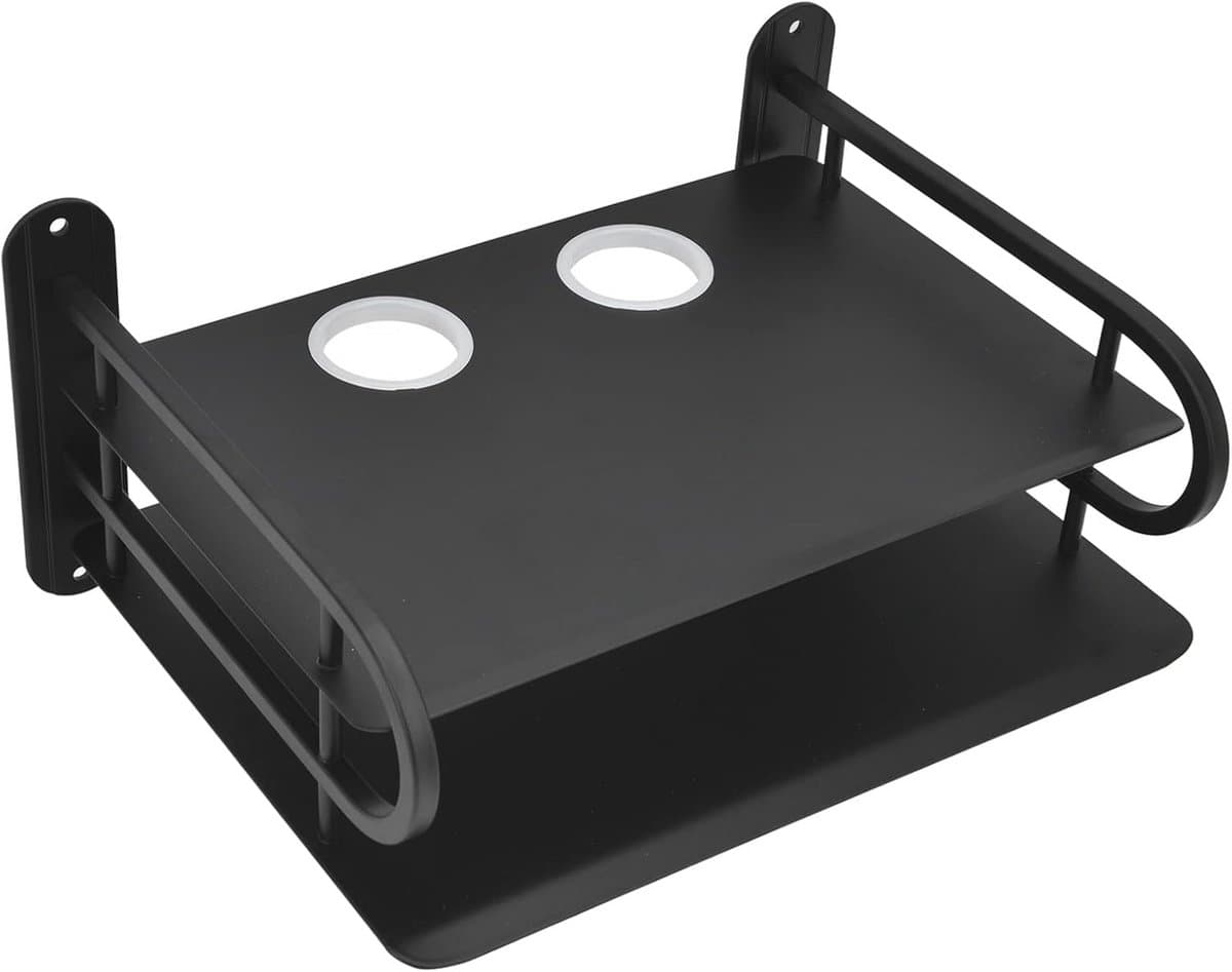 Dubbellaagse zwevende muurbevestiging voor wifi-router en tv-doos