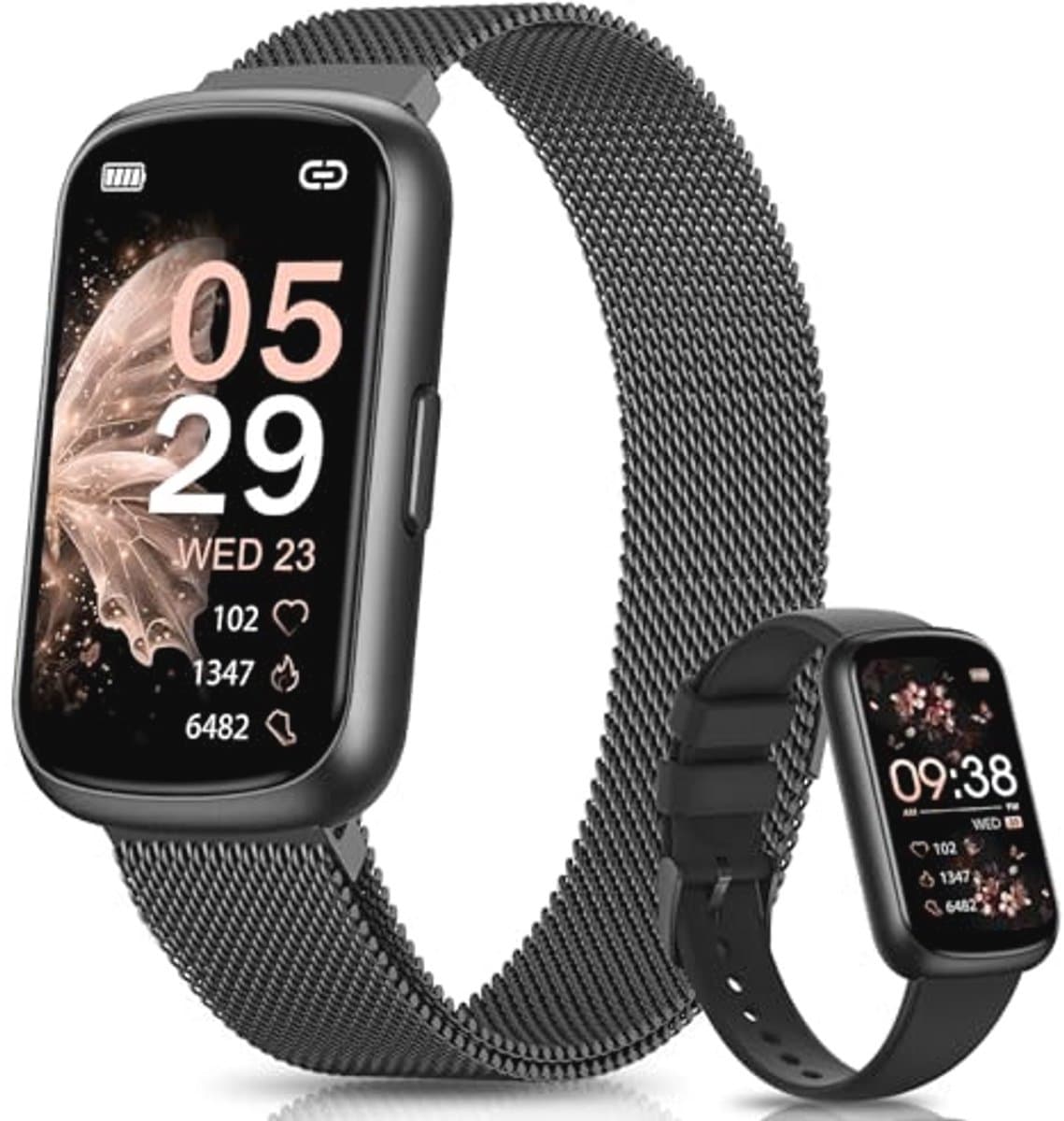 Smartwatch voor dames - 1,47 inch fitnesshorloge met hartslagmeter, SpO2 monitor, 24 sportmodi en activiteitstracker