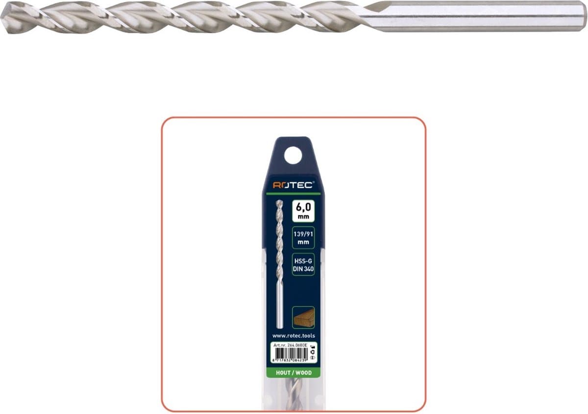 Houtspiraalboor HSS DIN338 TLS ø5 87/132 mm