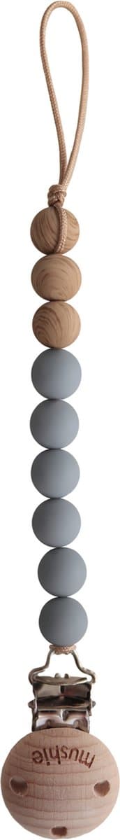 Mushie - Siliconen Speenkoord Eva - Speenkoorden - Stone